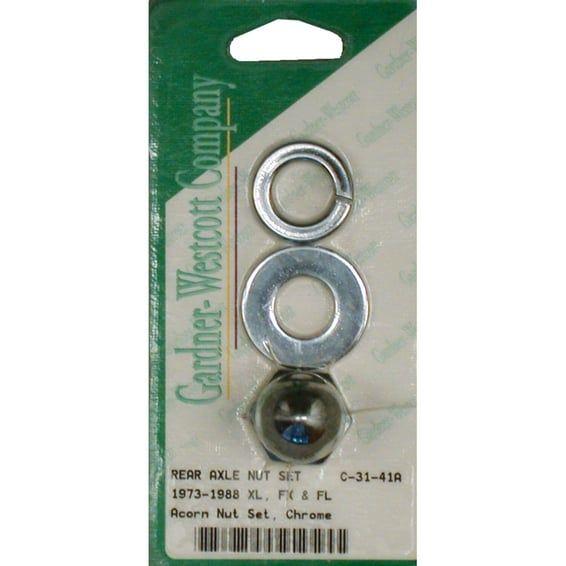 Rear acorn axle nut set, rear wheel