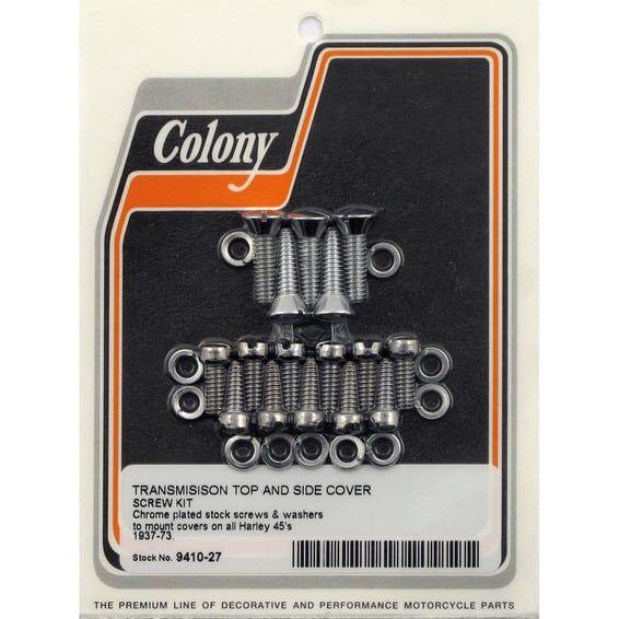 transmission top & side cover screw kit. Chrome