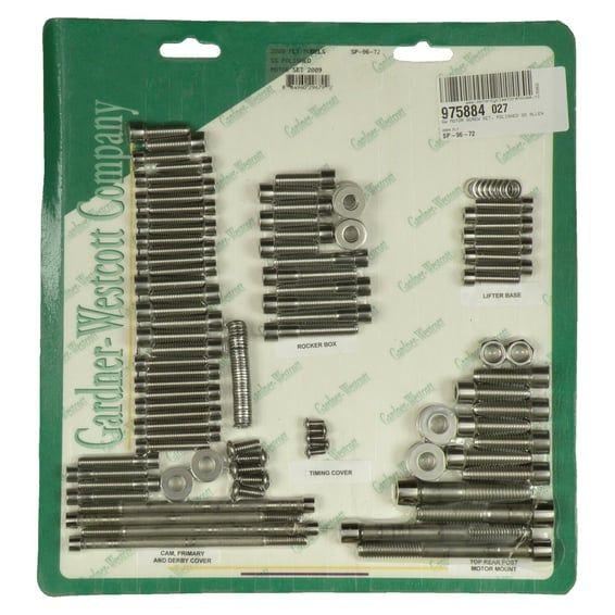 Motor screw set, polished stainless steel allen