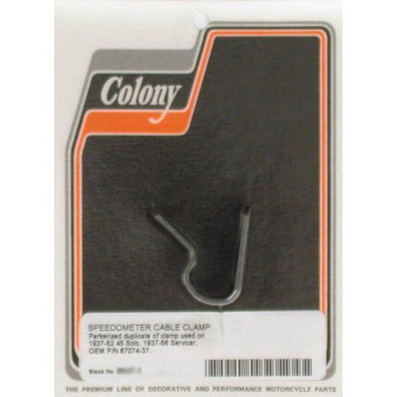 speedo cable clamp. Black parkerized