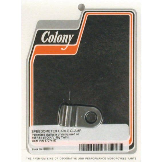 speedo cable clamp. Black parkerized