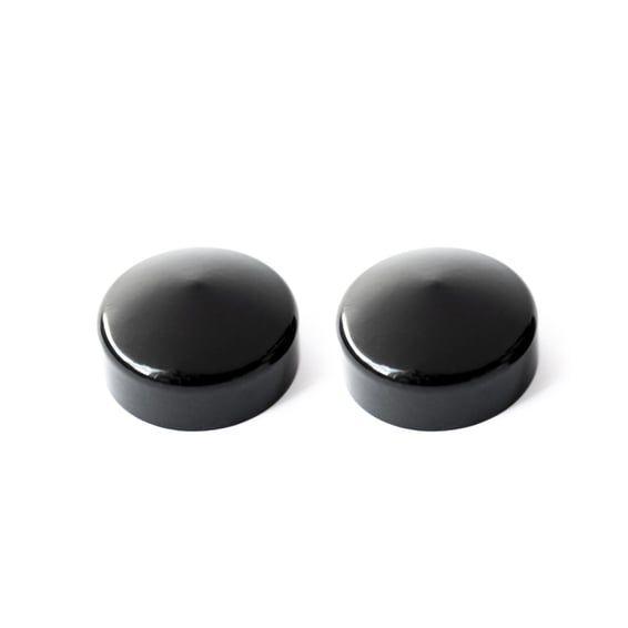 fork tube cap bolt cover set. Black. 2-piece