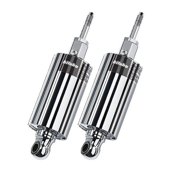 Twin Cam dual shock absorber set. Chrome