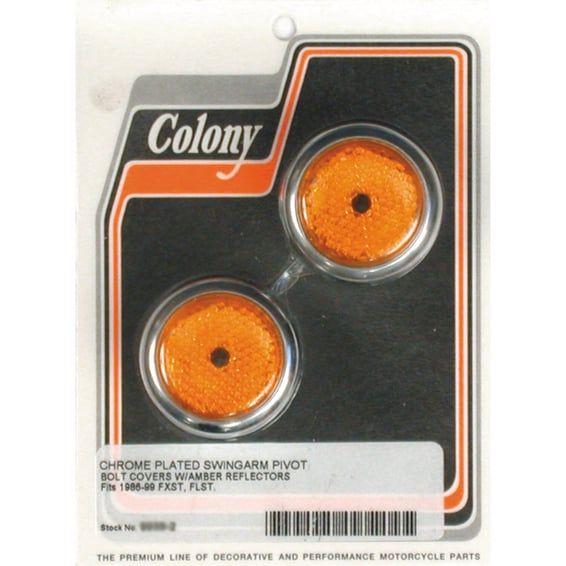swingarm pivot bolt cover set. Amber reflector