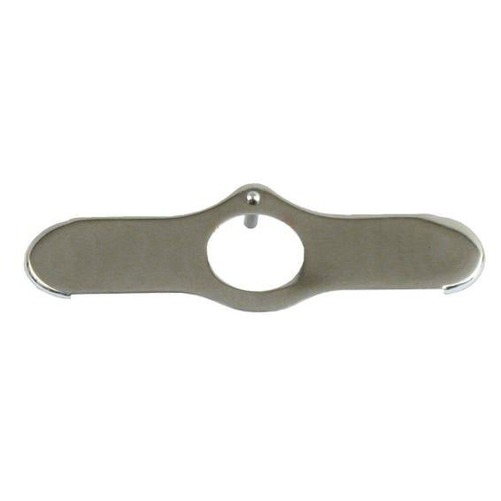 Lockplate, inline Springer fork stem nut. Chrome