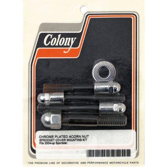 sprocket cover mount kit. Chrome Acorn