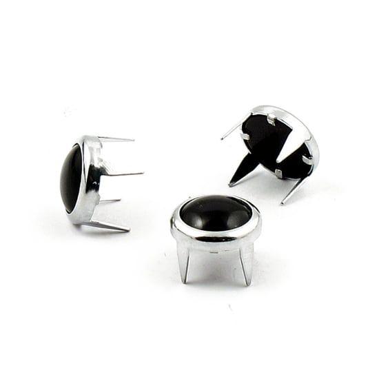 decorative studs. Chrome with black pearl