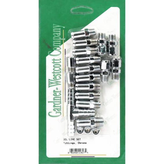 oil pump line fitting kit. Chrome
