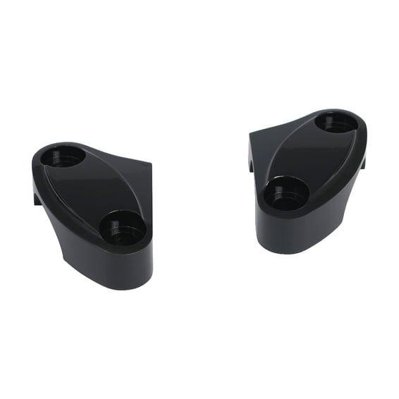 Handlebar top clamp set. Black, scalloped