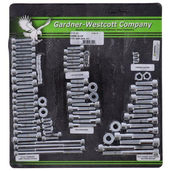 Motor screw set, chrome allen