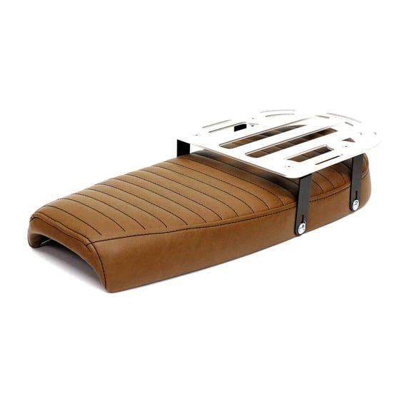 Fat Scramsadle scrambler seat. With rack. Brown