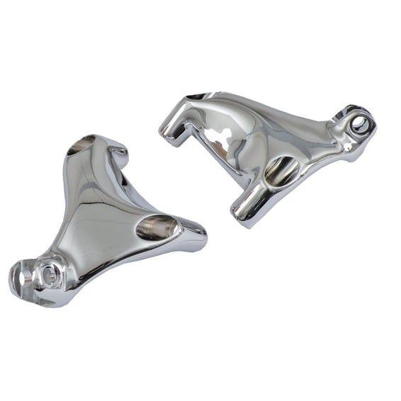 Passenger foot peg mount bracket set. Chrome