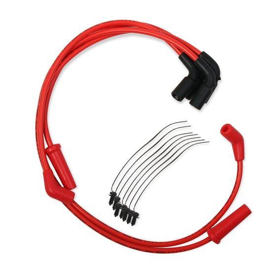 8mm Ferro Spiral core spark plug wire set. Red