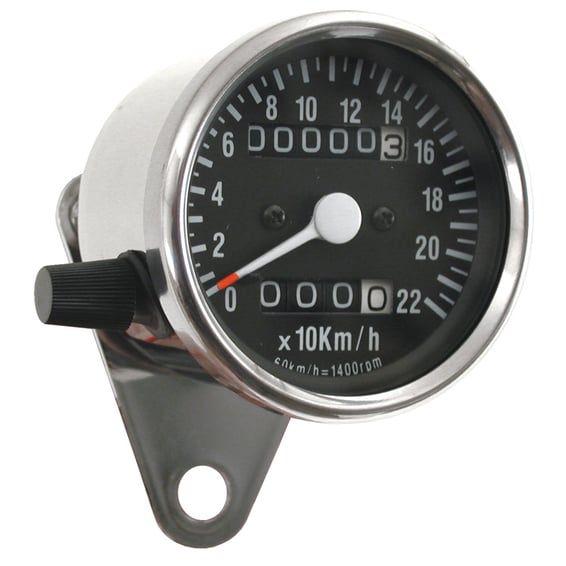 Mini speedo, 2:1 mph. with tripmeter chrome