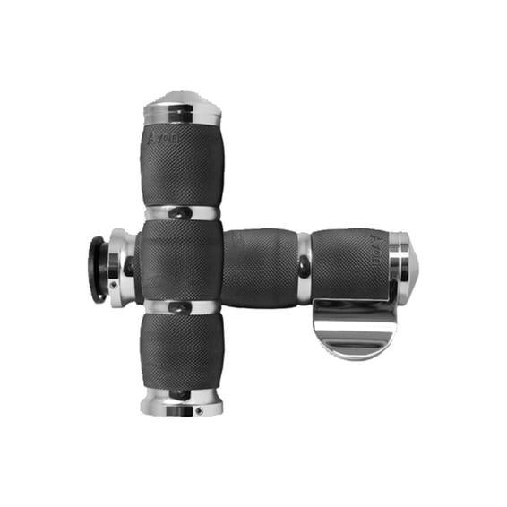 Avon air cushioned grips, chrome, w/throttle boss