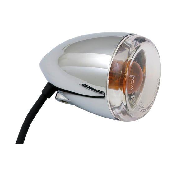 Late-style turn signal assembly. Front. Chrome