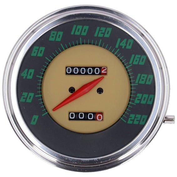 FL speedometer, '48-61 face', green. 2:1 kmh