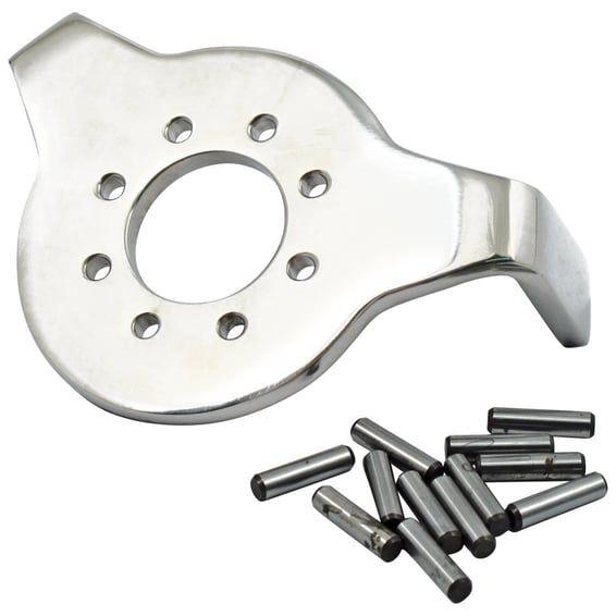 Triple tree mounted fork stop kit. Stainless