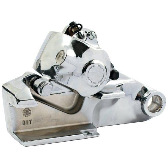 Brake caliper with bracket, rear. Chrome