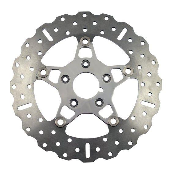 5-Button Contour stainless floating brake rotor. Front.
