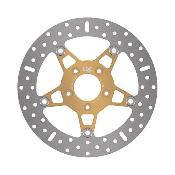 5-Button stainless floating brake rotor. Front. Gold