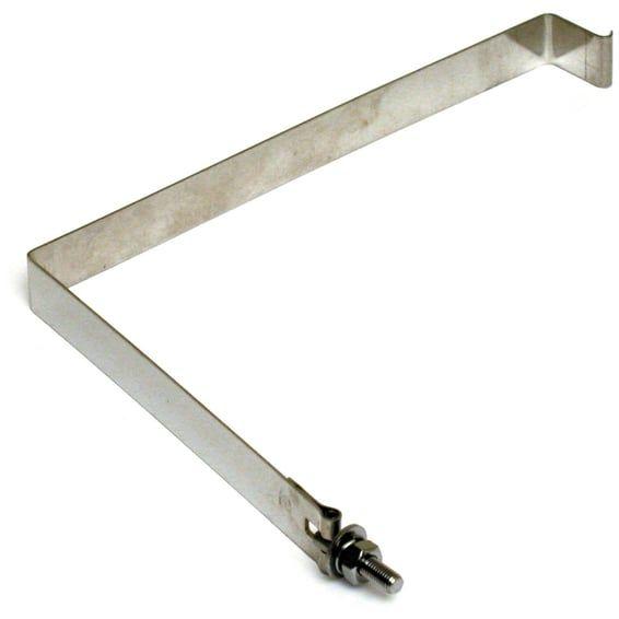 Battery hold down strap. Polished stainless