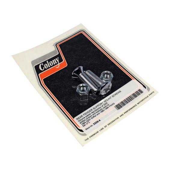 rear fender support mount screw set. Chrome