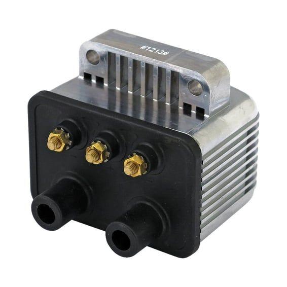 Mini single fire coil. 12v, 3 ohm. Chrome