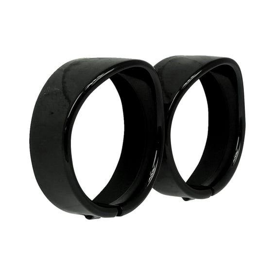 Recessed trim rings with visor. 4.5" spotlamp. Gloss black