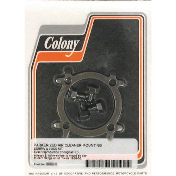 Linkert air cleaner mount screw & lock kit. Black