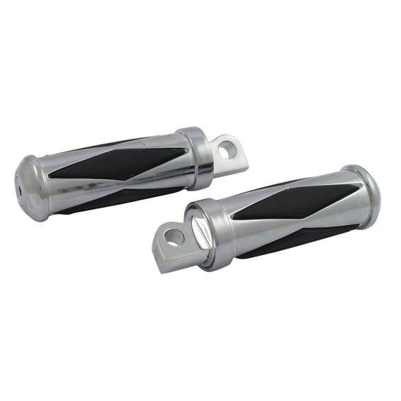 Diamond footpegs, small diameter. male mount. Chrome