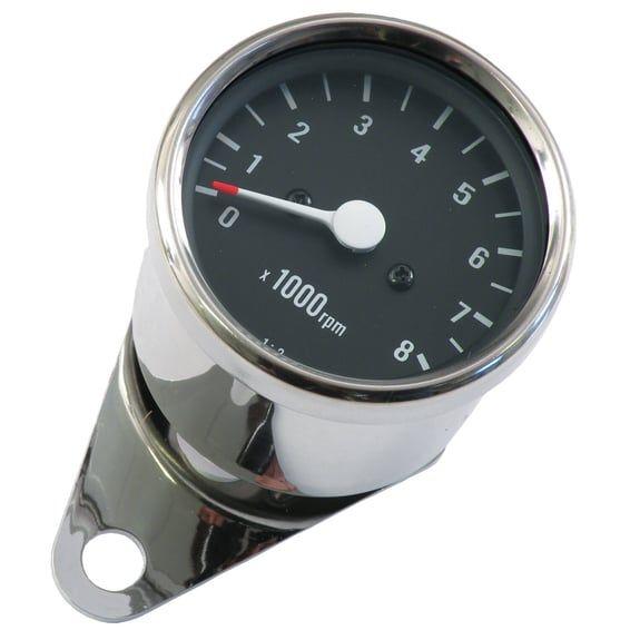 Mini mechanical tachometer. 8000 RPM. Chrome