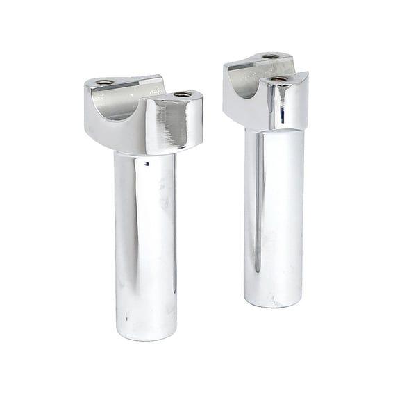 Forged aluminum risers straight, 4-1/2" rise. Chrome