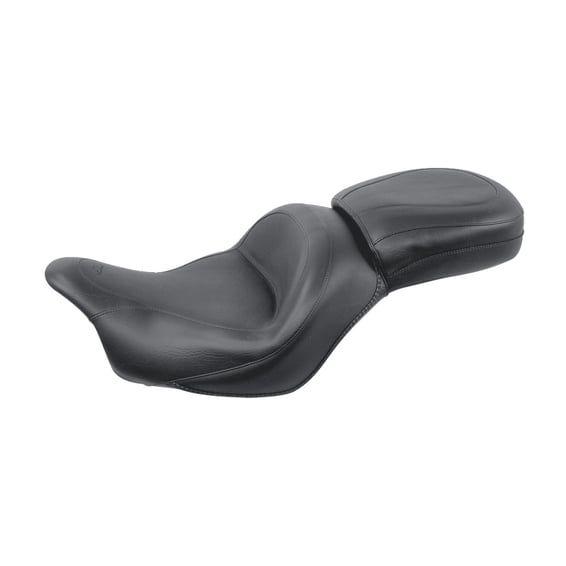 1 piece 2-up wide touring vintage seat plain black
