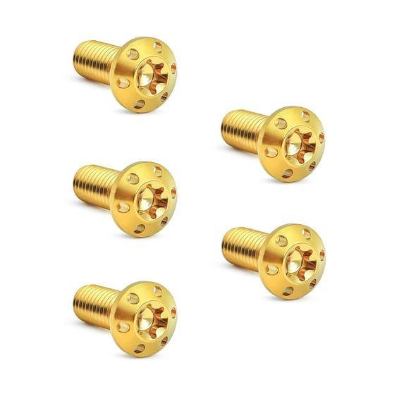 Titanium brake rotor bolt kit. Rear. Gold