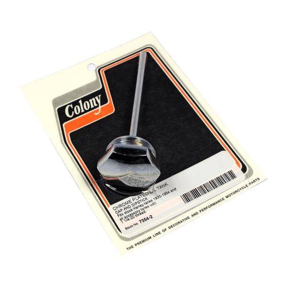 oil tank screw-in dipstick. Chrome