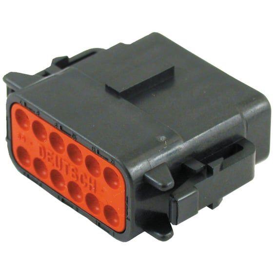 NAMZ, Deutsch DTM connector. Black, plug, 12-pins