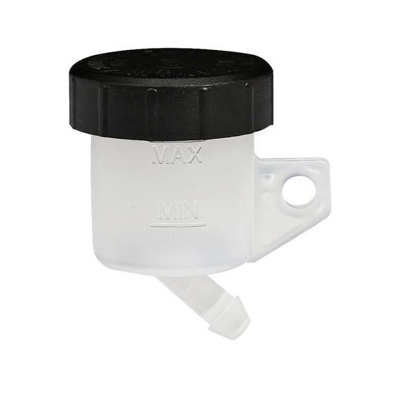 remote brake fluid reservoir with 45 degree outlet