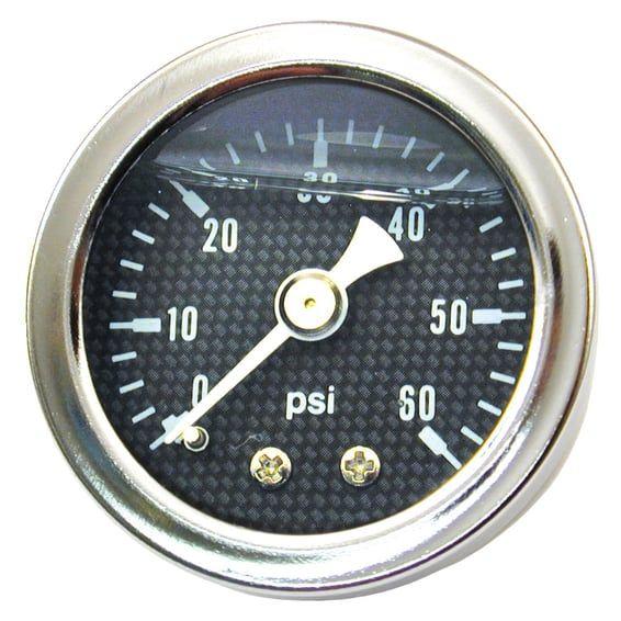 Oil pressure gauge, 'Carbon Face'. 0-100 PSI
