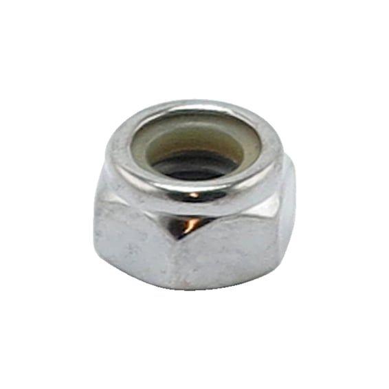 M4 x 0.70 Nylon insert lock nuts. Chrome