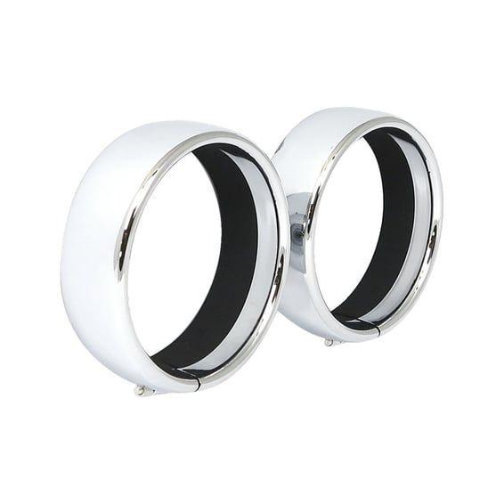 Recessed trim rings. 4.5" spotlamp. Chrome