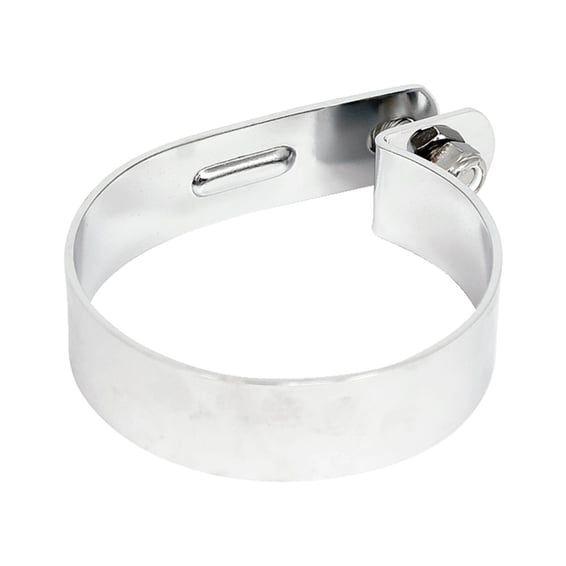 Muffler short P-clamp 3-1/4". Chrome steel