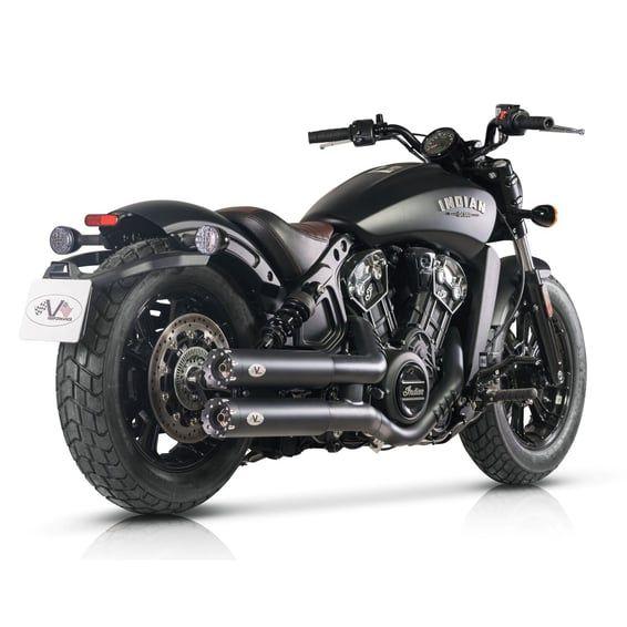 Revolver 90mm slip-on muffler set. Black