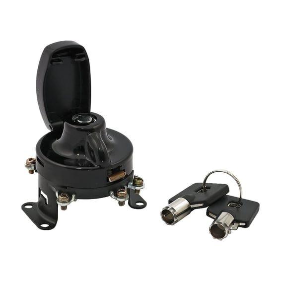 FL style ignition switch. 5-pole, round key, black