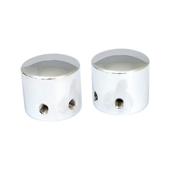 Front axle nut cap kit. Chrome. Domed