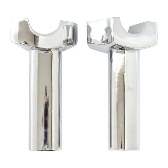 OEM type style risers, threaded. 4.5" rise. Chrome