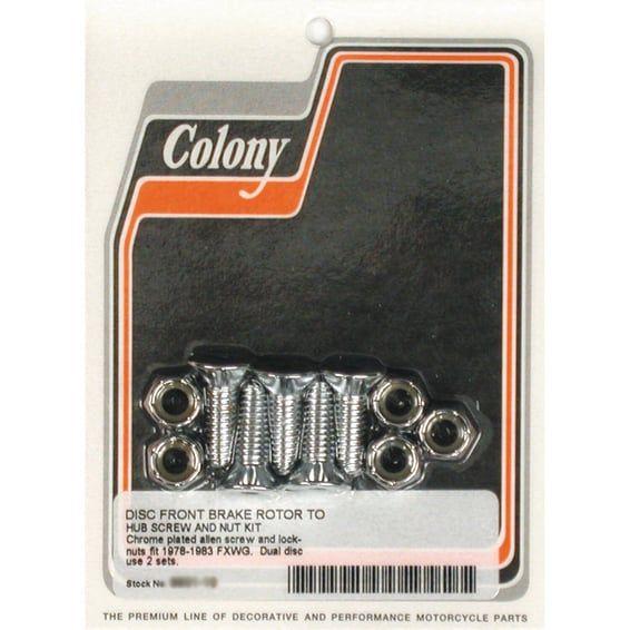 front brake rotor bolt & nut kit. Chrome