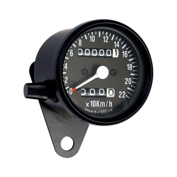 Mini speedo, 2:1 kmh. with tripmeter black