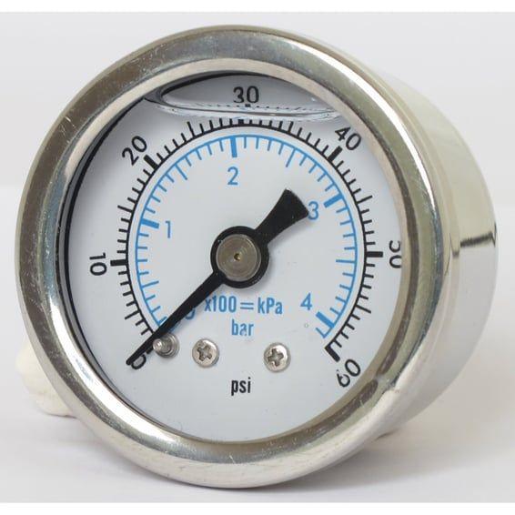 oil pressure gauge, 0-60 PSI. Stainless housing