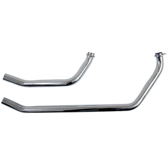 Upswept head pipes. S-pipe - around oil tank